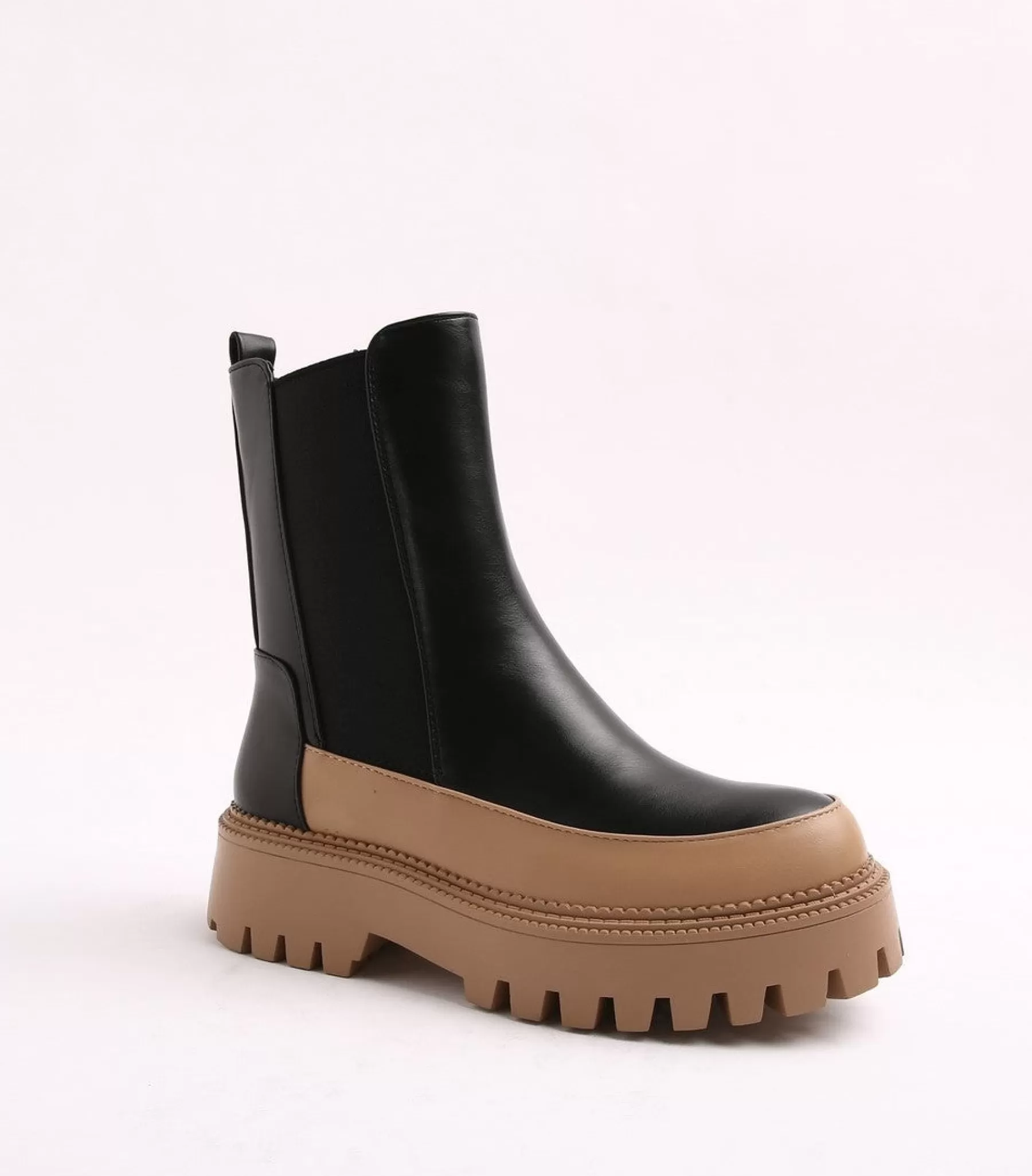 Støvler<* 68123 Stovle Black/Camel