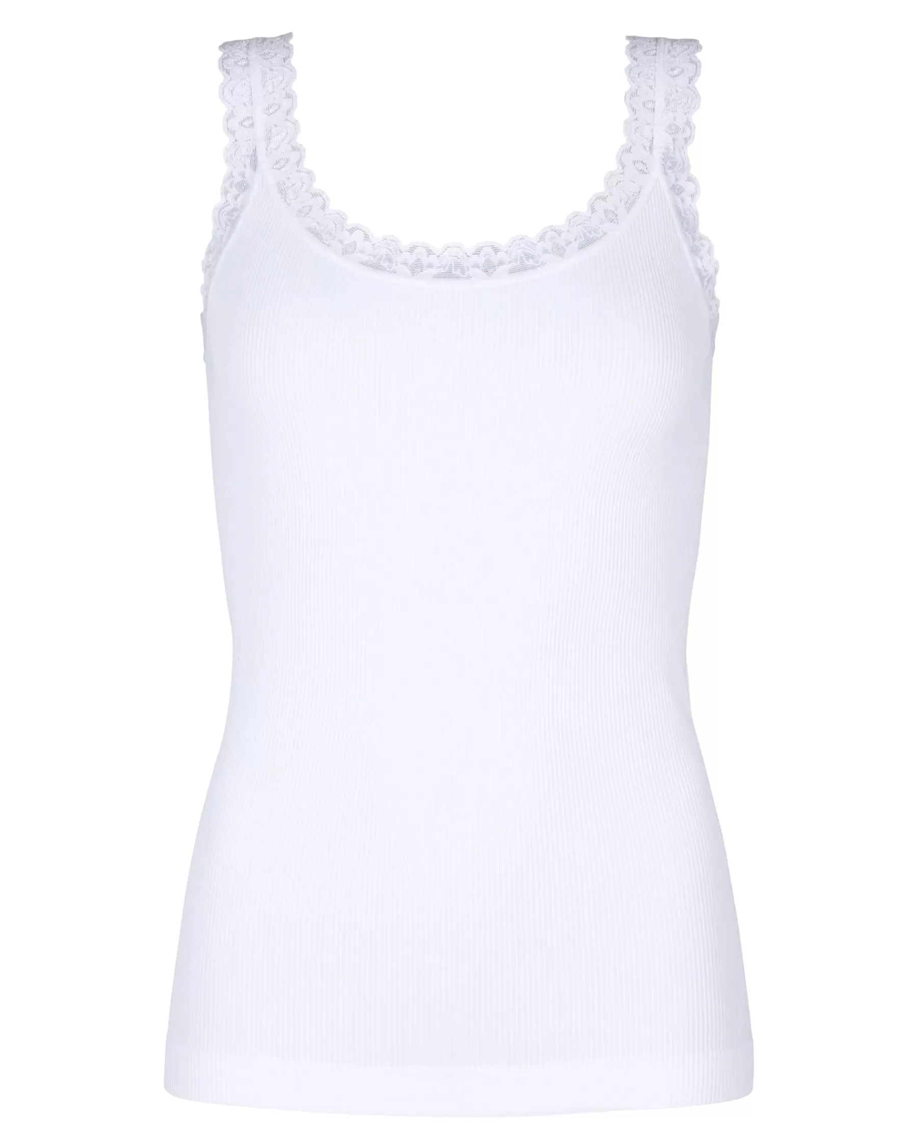 Toppe<Tim & Simonsen Frida Rib Top Bianco