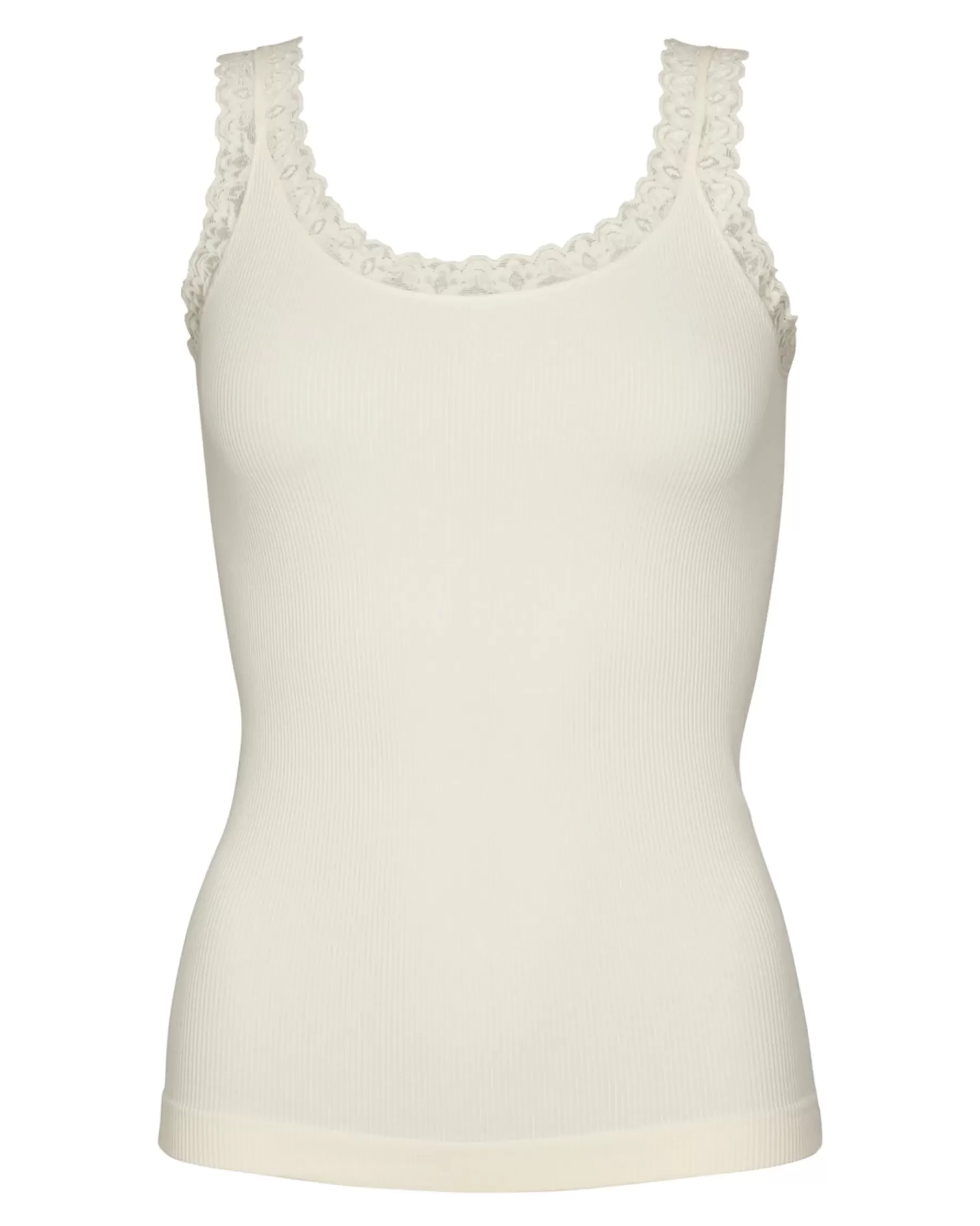 Toppe<Tim & Simonsen Frida Rib Top Panna