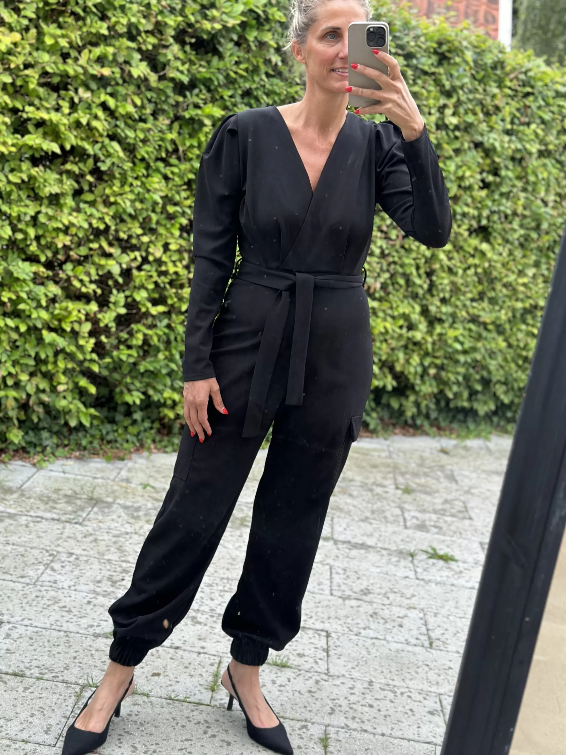 Jumpsuits<Sisters Point Girl Cargo Ls Jumpsuit Black