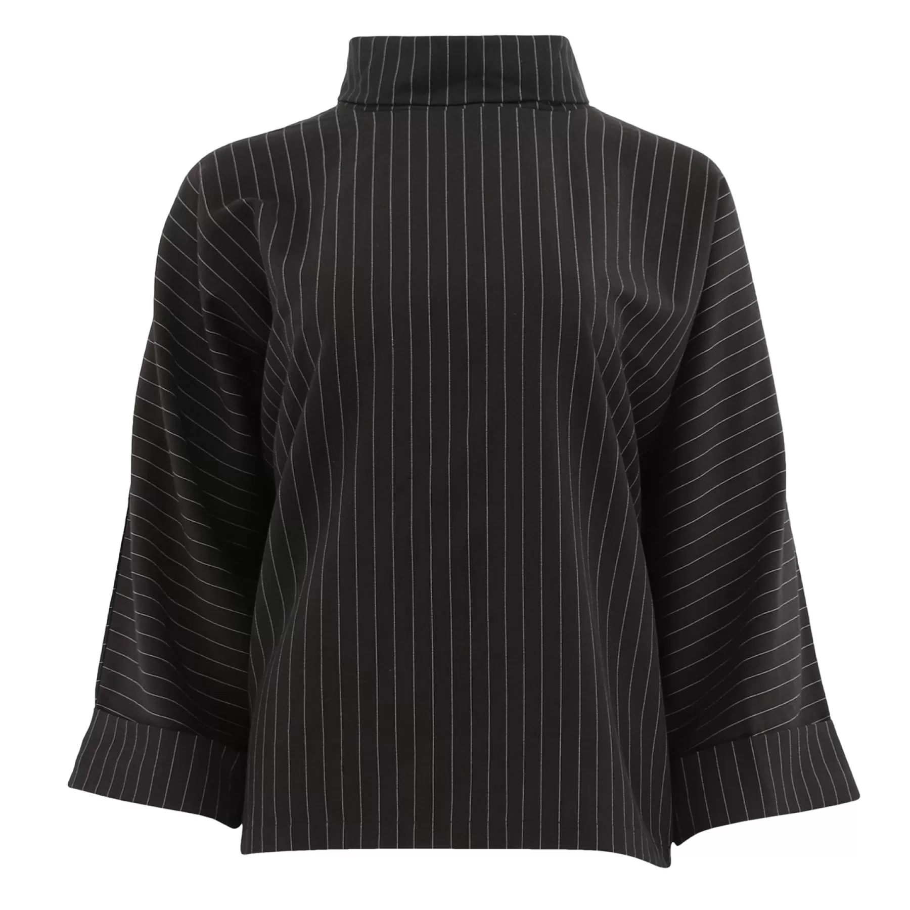 Bluser<Continue Karen Pinstripe Blouse Black